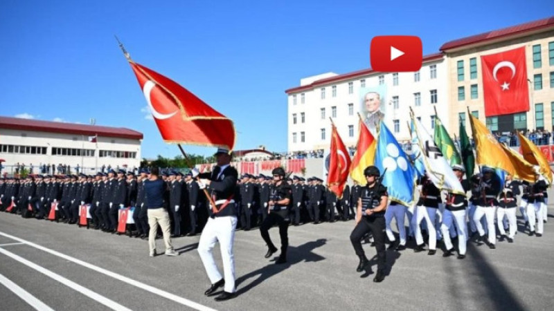 Erzurum'da polis adaylarının mezuniyet coşkusu