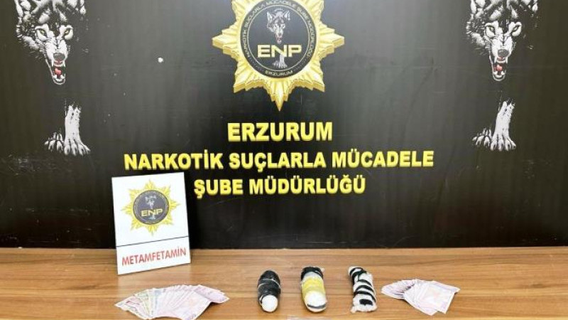 Erzurum’da 825,93 gram metamfetamin ele geçirildi