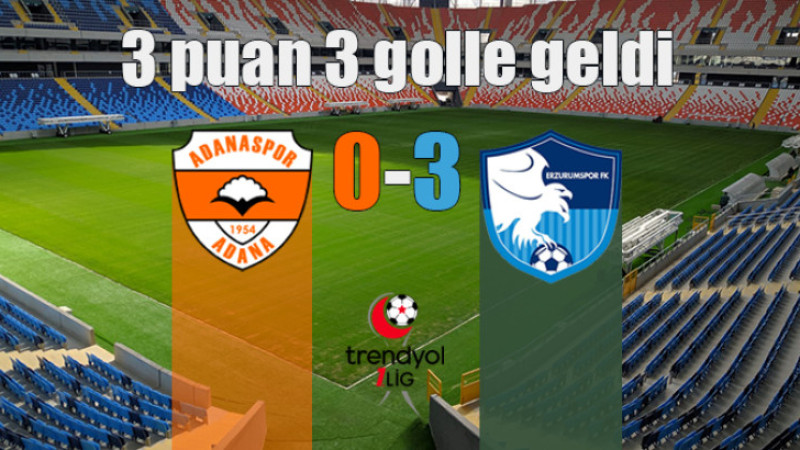 TFF 1.Lig: Adanaspor: 0 - 3 Erzurumspor FK