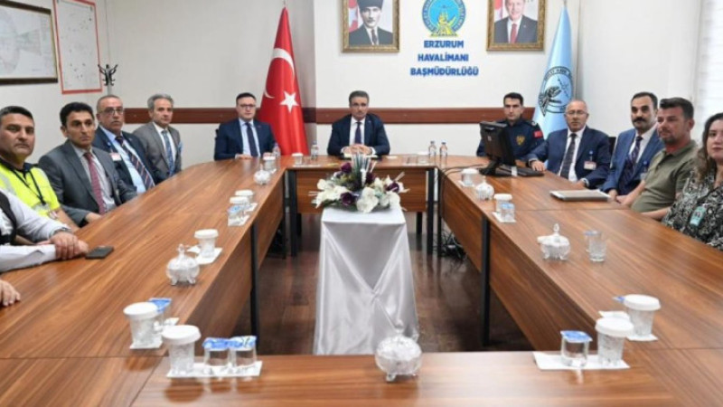 Erzurum Havalimanı’ndaki çalışmalara yerinde inceleme